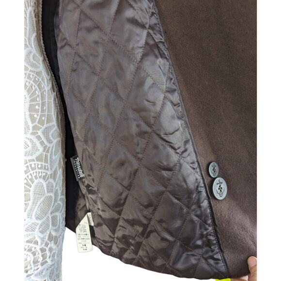 L.L. Bean Lambs Wool Peacoat Brown 14 - Picture 9 of 10